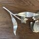 Vintage silver metal flower ashtray