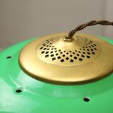 Vintage Green Italian Pool Table Lamp in Brass and Plastic