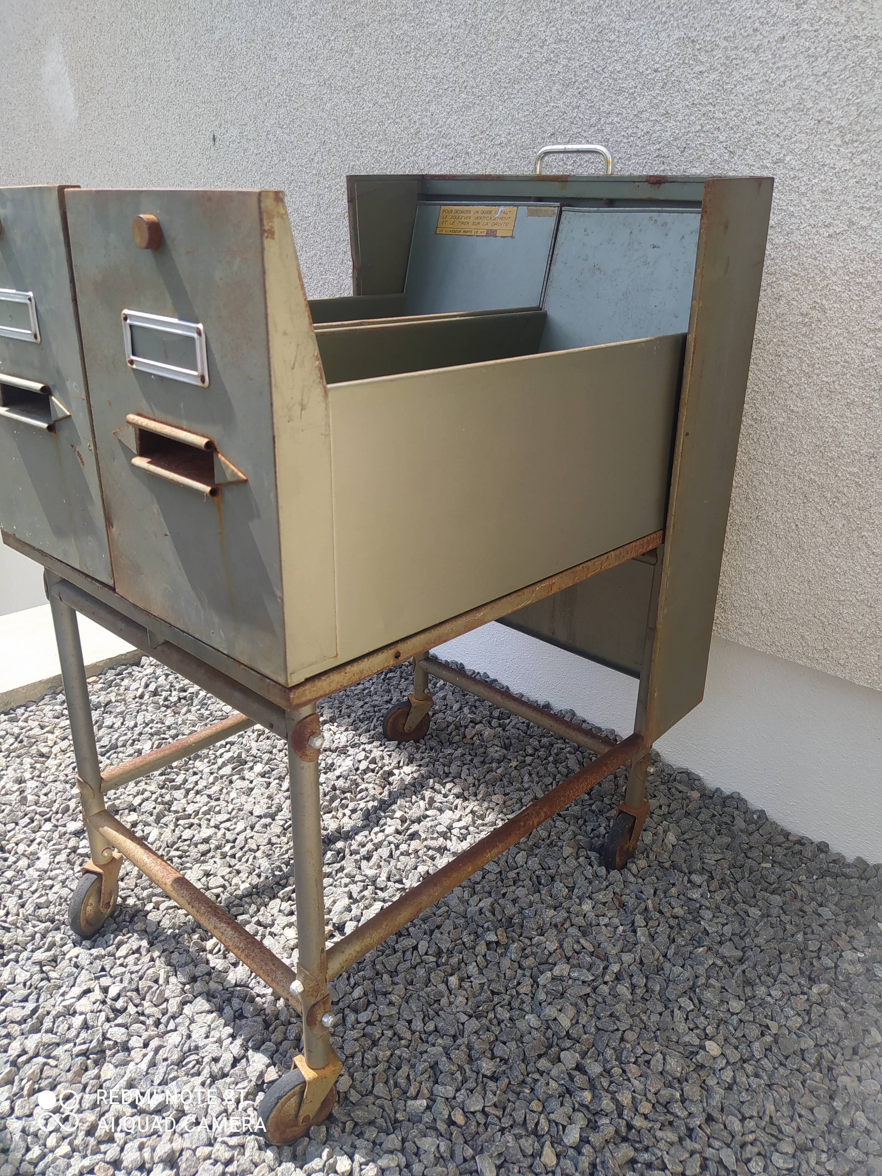 Vintage industrial filing cabinet/drawer unit