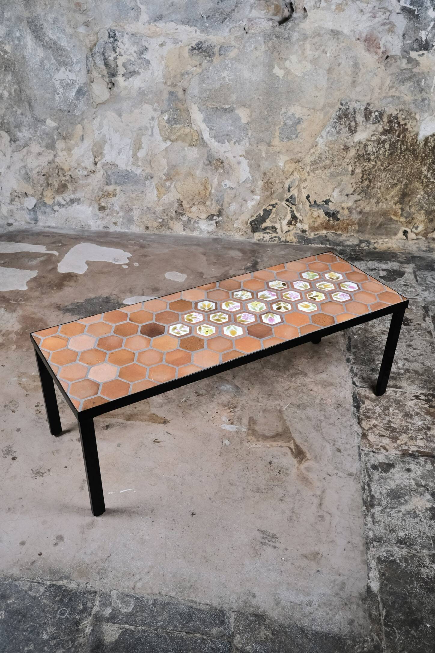 Rectangular ceramic coffee table by Roger Capron, Vallauris, 1960s