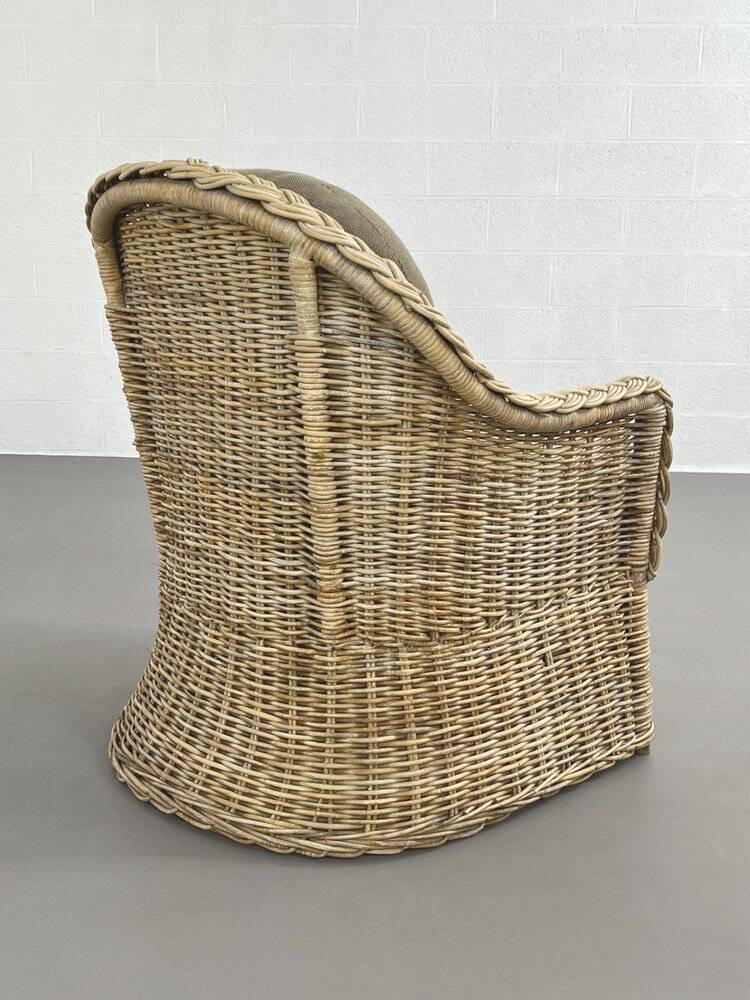 Rattan and wicker convertible chair