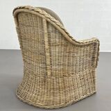 Rattan and wicker convertible chair
