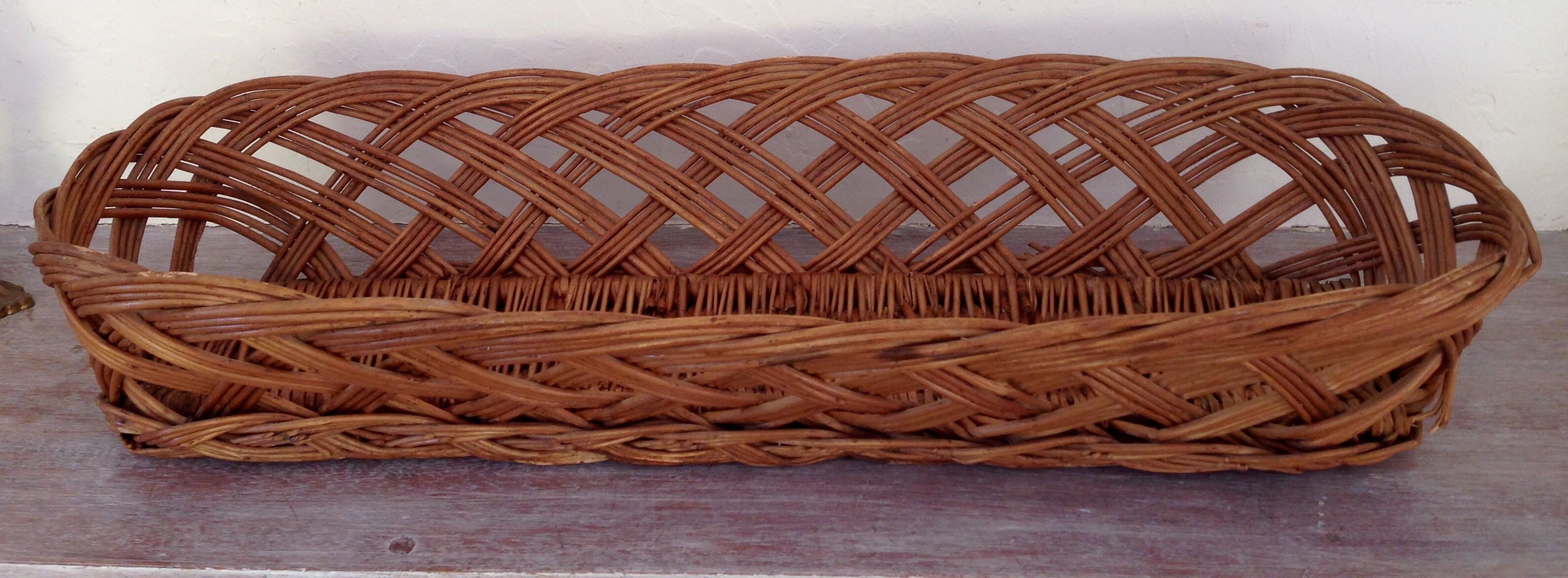 Paire de corbeilles en osier tressé type panière