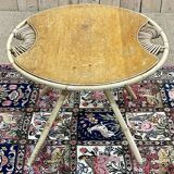 Rattan pedestal table from the 60s