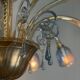 Venetian lustre in two-colour Murano glass, blue and gilded, circa 1990.