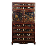 Cabinet chinois en bois laqué et bois peint – début XXème