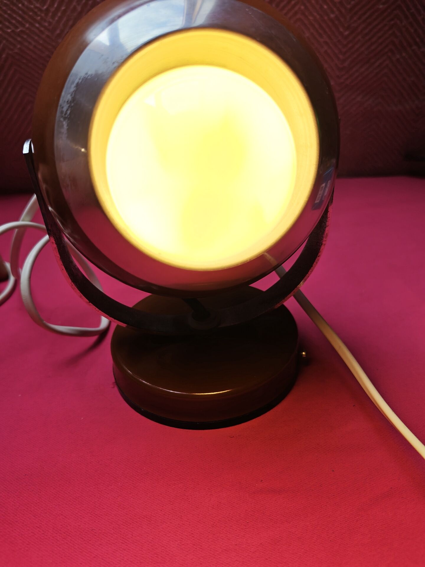 Brown vintage eyeball lamp Space Age – 1970s