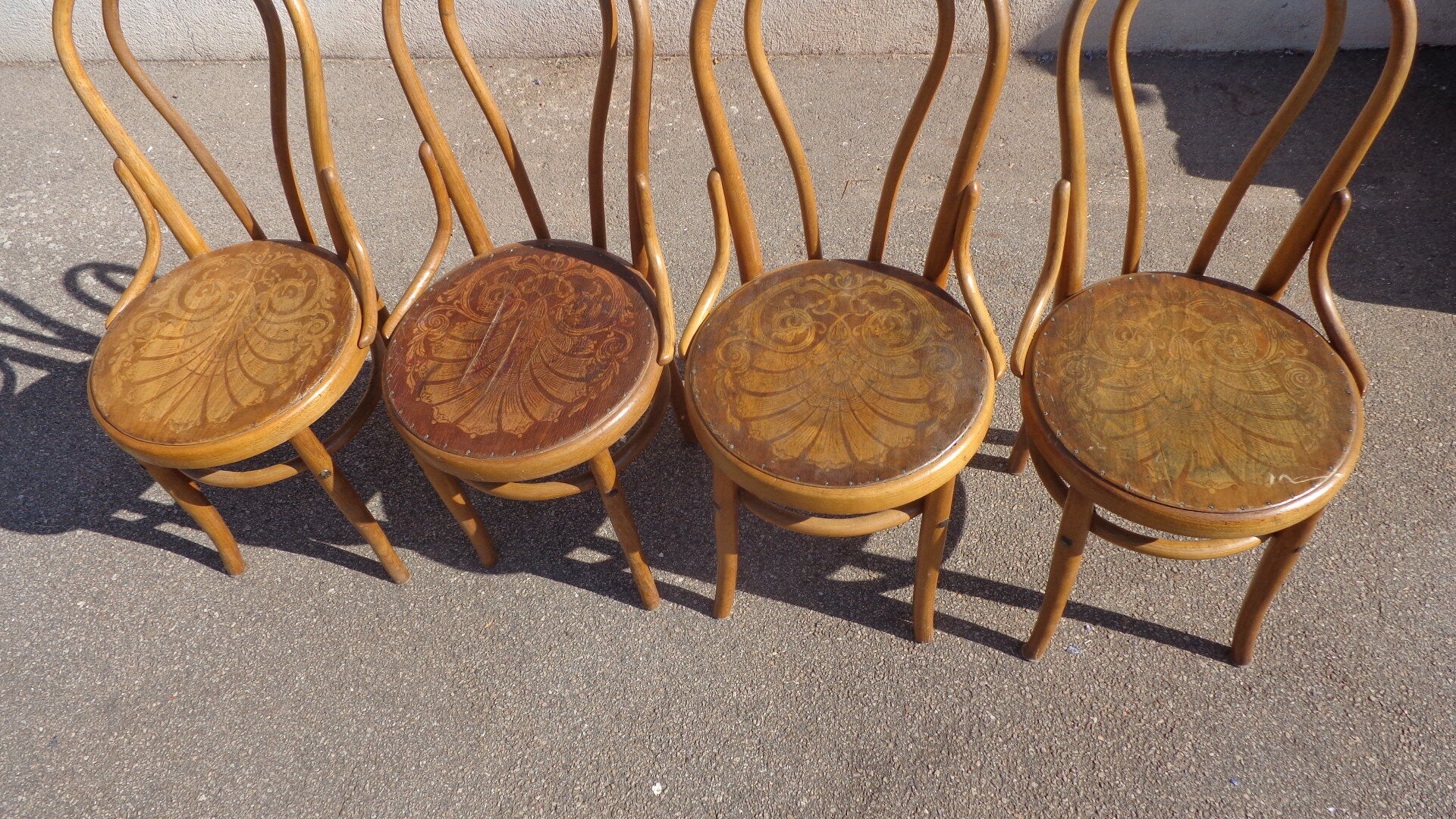 Set de 4 chaises luterma bois courbé
