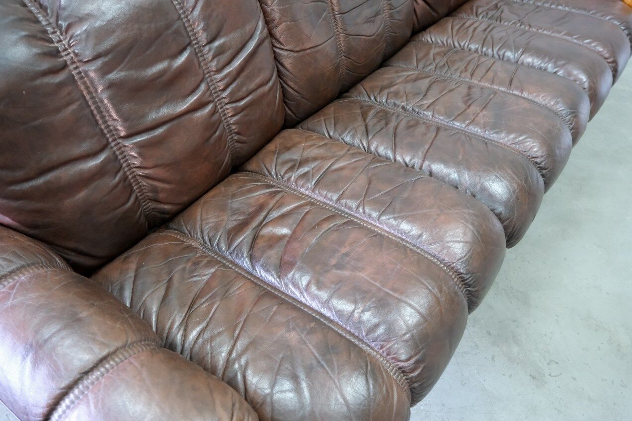 Mid-Century Teak and Leather 3-Seater Sofa from Ekornes, 1970s