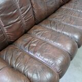 Mid-Century Teak and Leather 3-Seater Sofa from Ekornes, 1970s