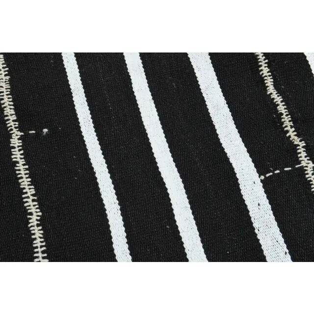 Striped Kilim Black White Vintage Handmade Area Rug  148x261