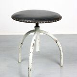 Vintage Industrial Adjustable Swivel Stools, Set of 3