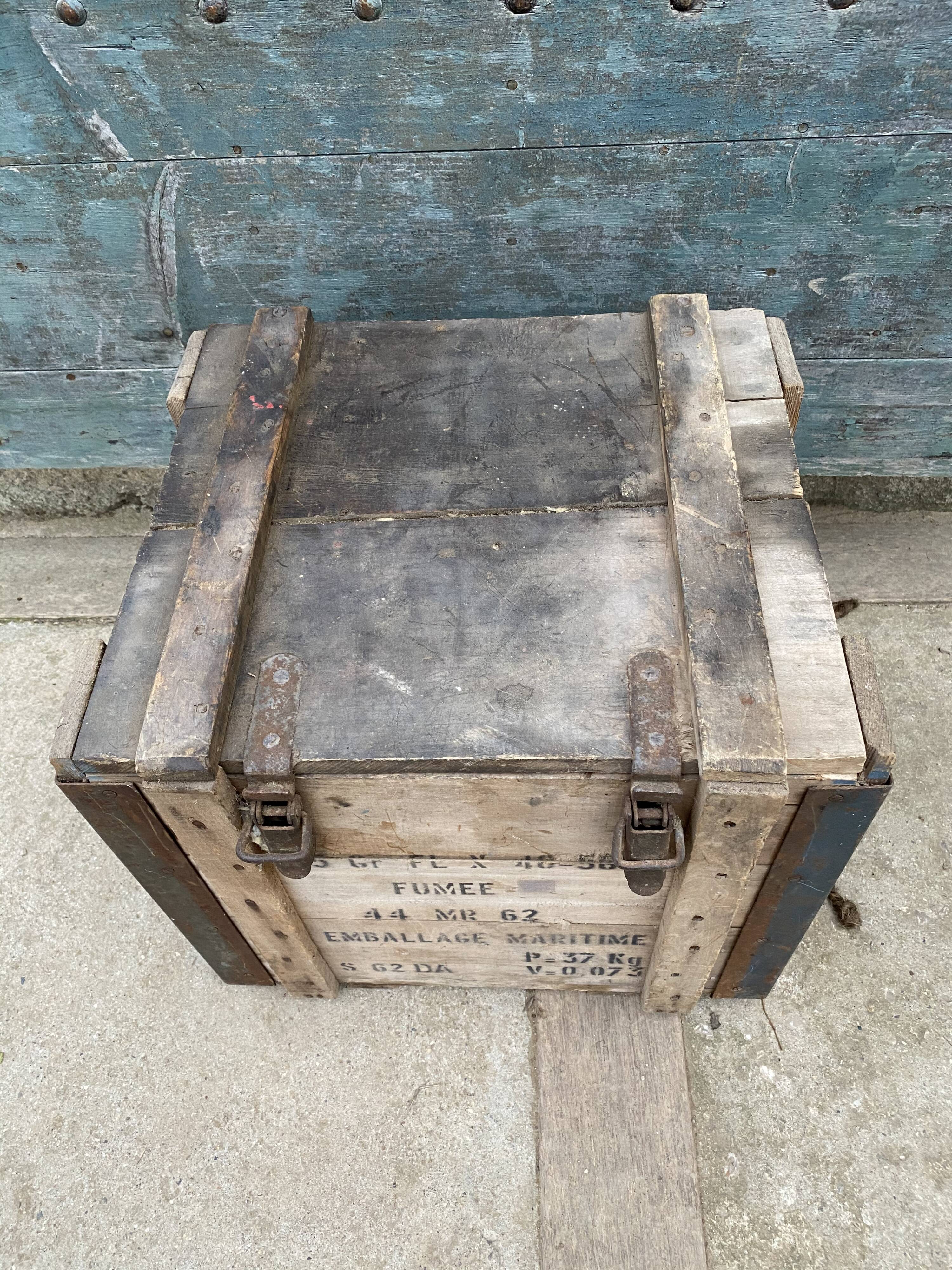 Ancient timber maritime military crate