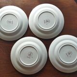 8 assiettes plates en faïence fine L'Amandinoise
