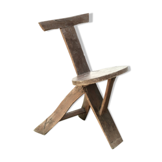 Regionalist wooden tripod chair