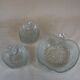 Salad bowl and cups set in molded glass, apple shape