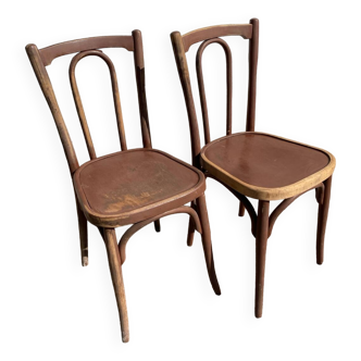 Pair of hairpin bistro chairs