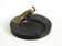 Beautiful, large black granite valet tray featuring a brass peacock, circa