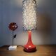 Vintage red bakelite touch lamp, Liberty floral lampshade