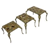 Vintage Set Nesting Tables Onyx Marble 60s Side Tables