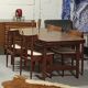 Danish chairs in teak fabric buckles