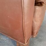 Leather club armchair, art deco