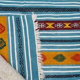 Traditional blue carpet with Berber motifs 200x115cm