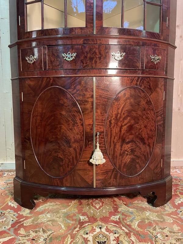 English mahogany corner cabinet