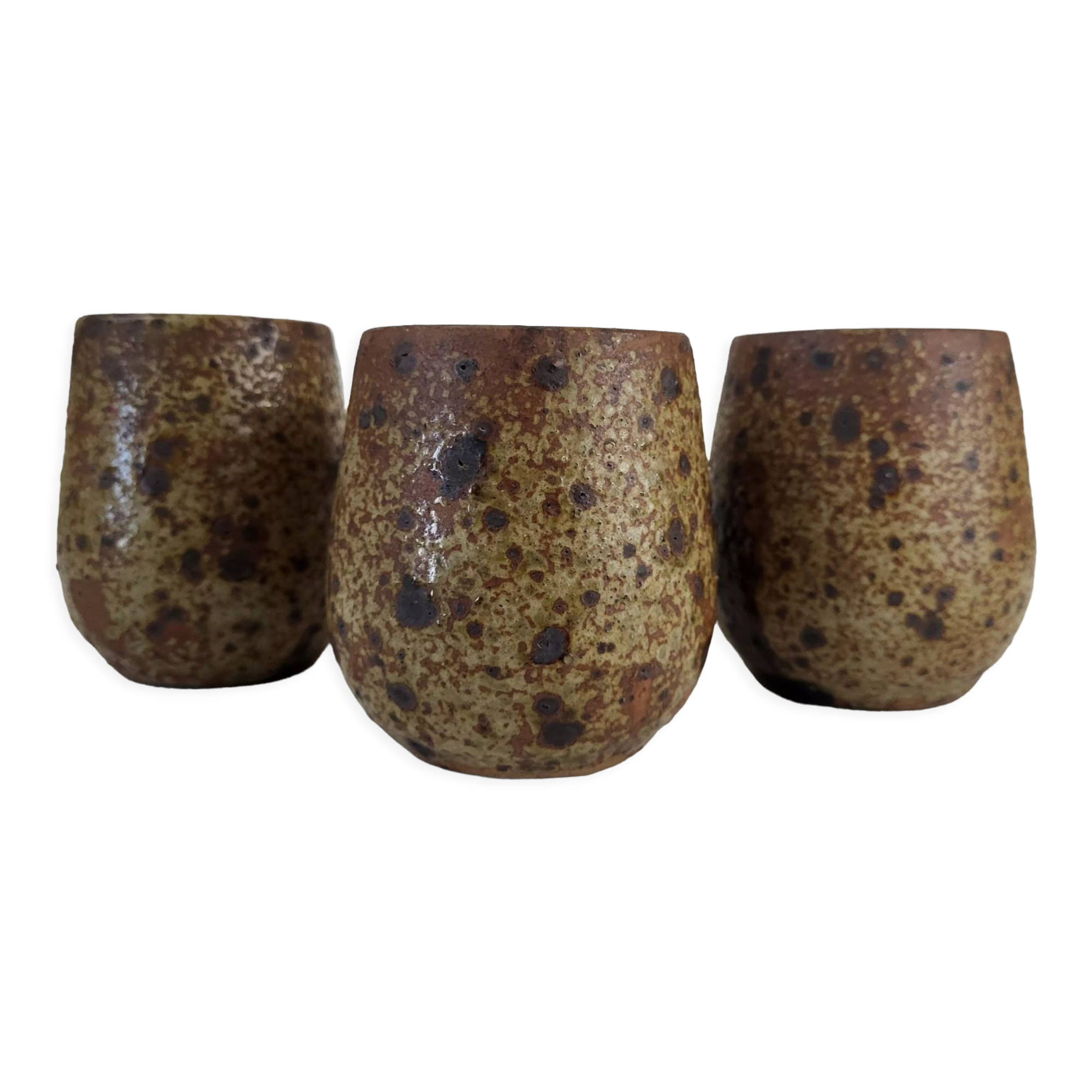 3 Pyrite stoneware cups