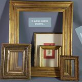 Frame Napoleon III lacquered wood black / gold 65,5x54,5 foliage 61x50 cm + SB glass
