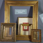 Frame Napoleon III lacquered wood black / gold 65,5x54,5 foliage 61x50 cm + SB glass