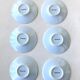 6 Genevieve Lethu Blue and White Coffee Cups and Saucers