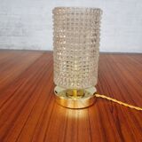 Table lamp with pressed glass globe