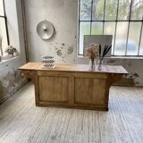 Two-sided central island counter in pine 220cm