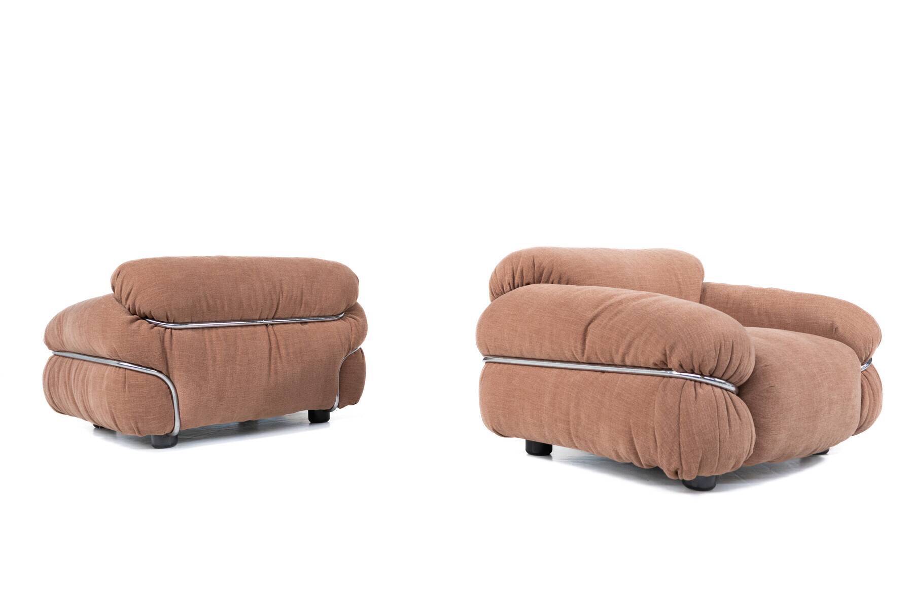Paire de fauteuils Sesann de milieu de siècle par Gianfranco Frattini pour Cassina,