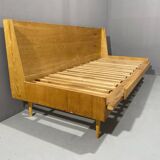 Mid-century folding sofa bed by Drevotvar, 1970s, Czechoslovakia