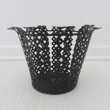 Pot cover in black perforated metal 50/60s