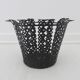 Cache pot en métal perforé noir années 50/60