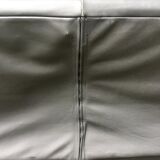Blue-Grey Leather Sofa by Saporiti, 1980s