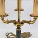 Empire style bronze hot water bottle lamp three lights and lacquered lampshade Lucien Gau