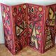 Screen decorated with wool threads, "Huichol" art, Sofia Ribeira, 120 cm