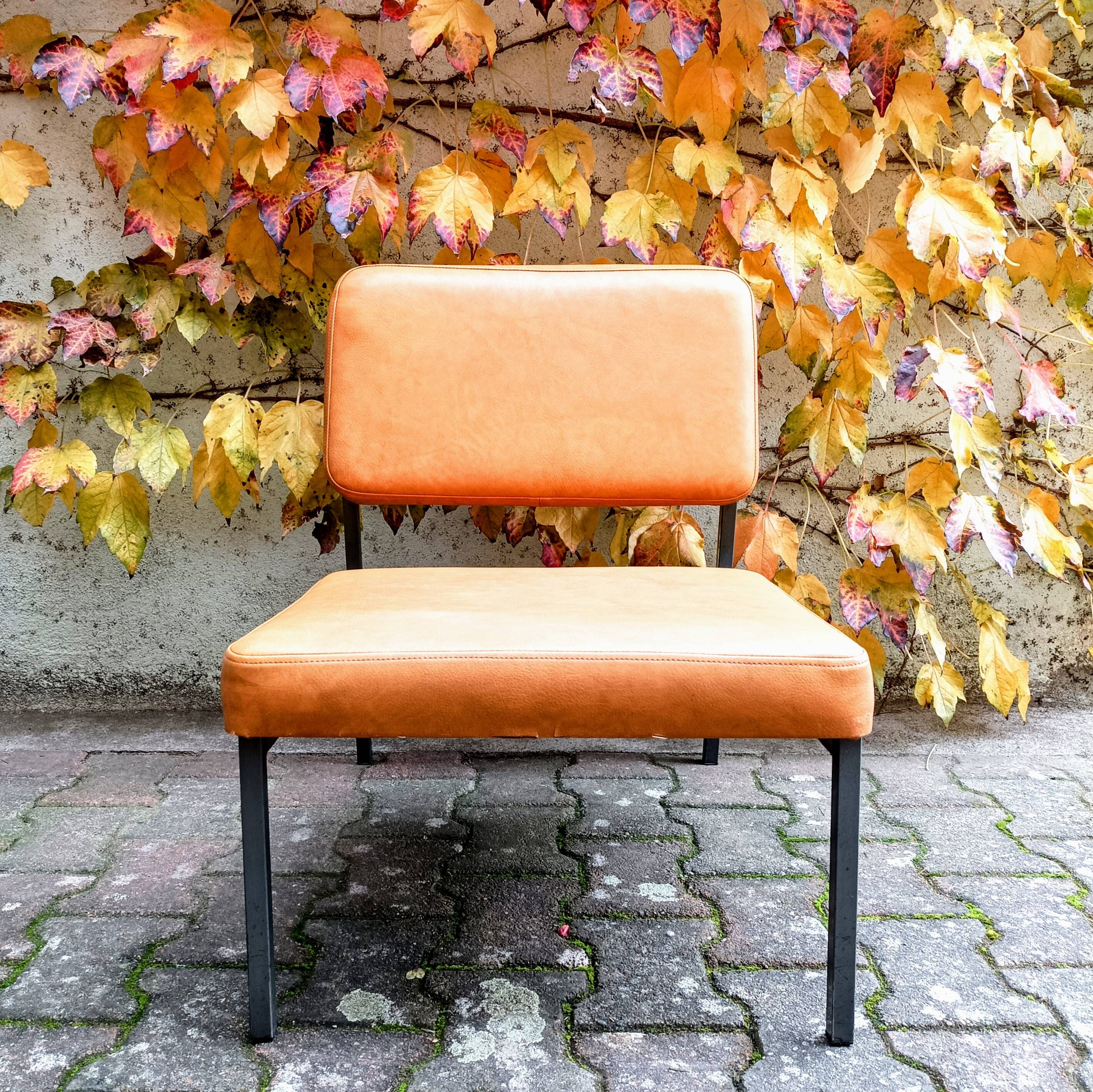 Modernist leatherette armchair