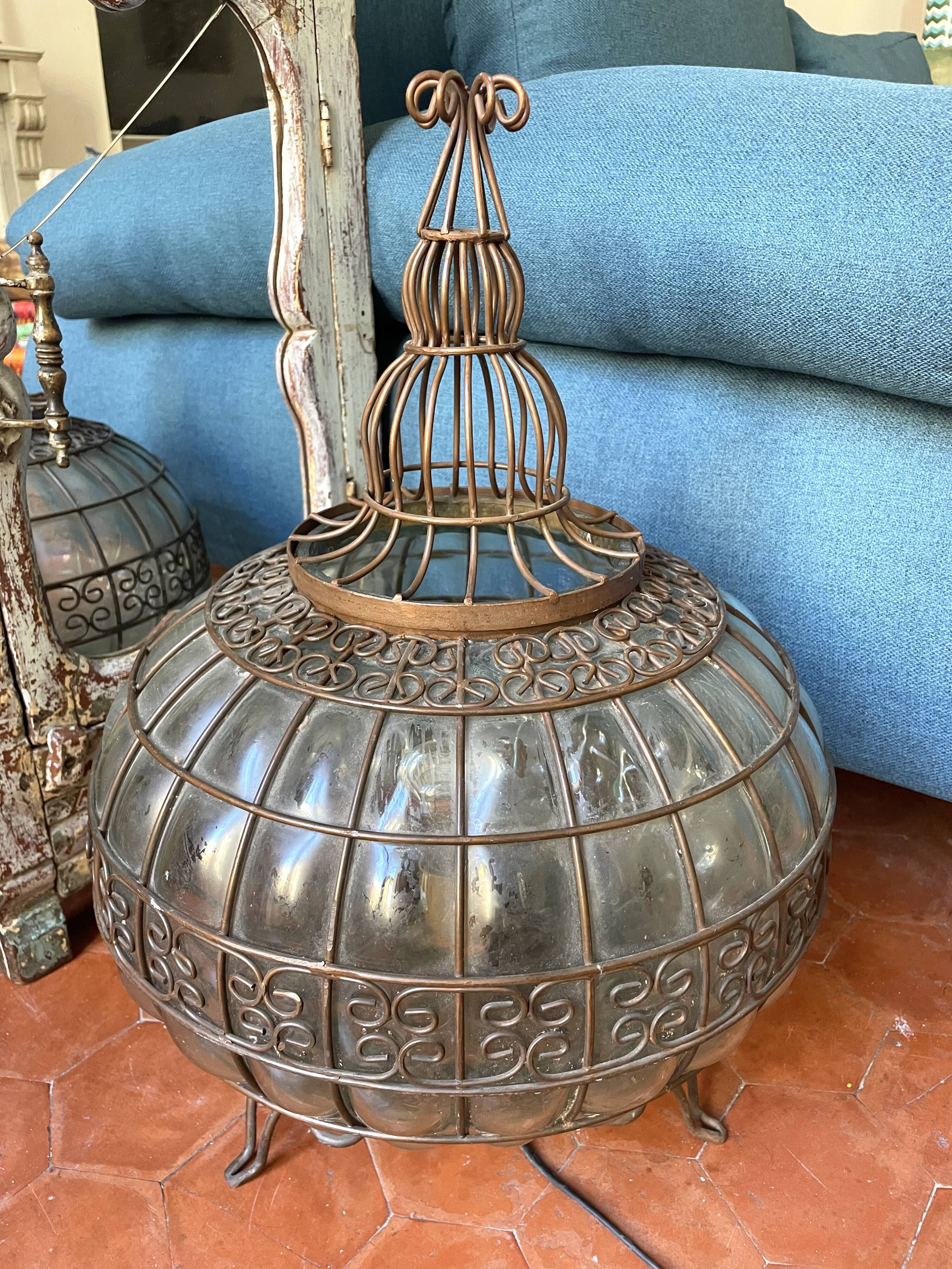 Lampe indienne fer forgé