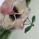 4 barbotine plates with pansies H. Boulenger Choisy-le-Roi