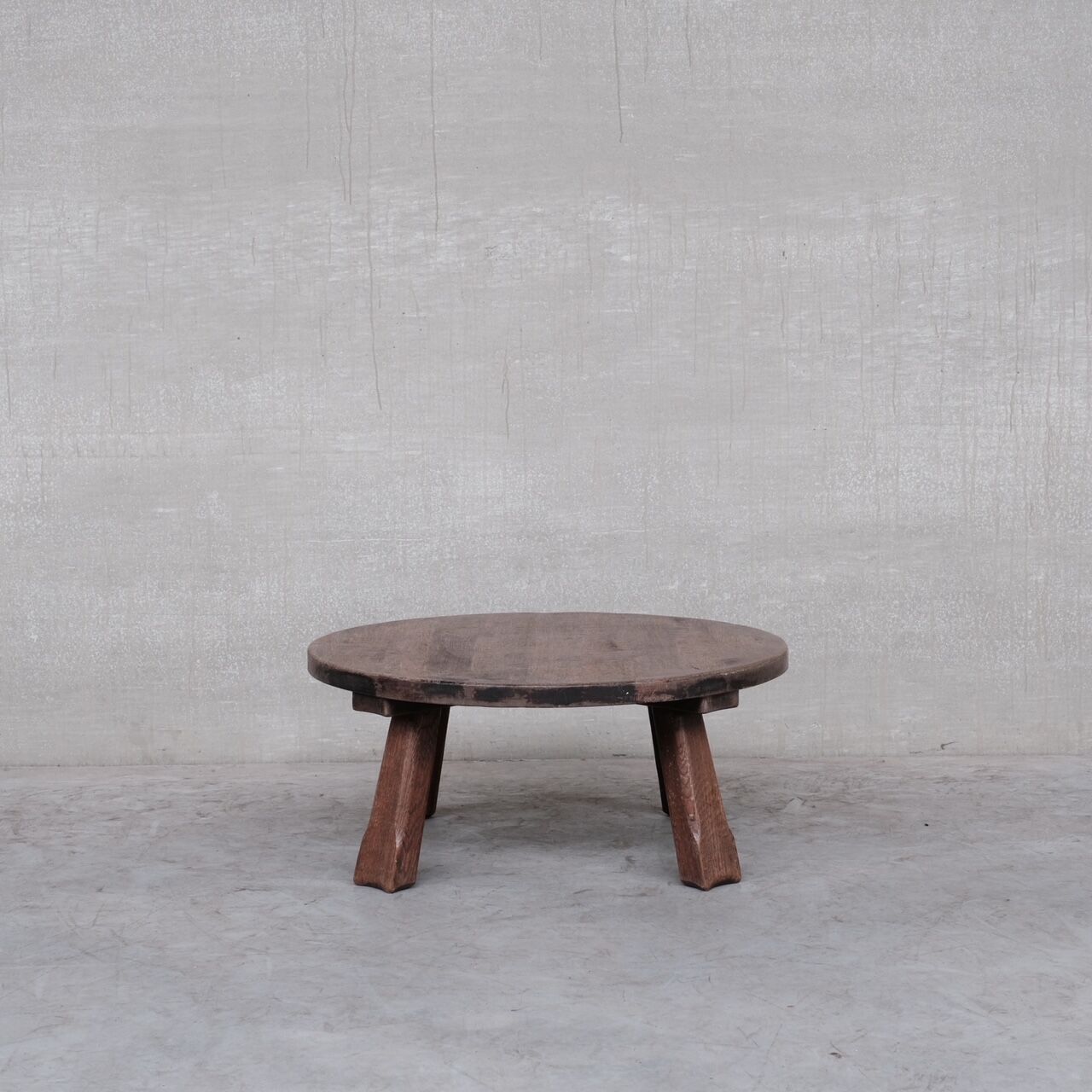 Brutalist oak mid-century dutch coffee table