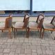 Set of 4 Dining Room Chairs - Dark Wood - Fabric - Scandinavian
