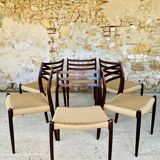 Ensemble de 6 chaises, modèle 78 en palissandre, première édition par Niels Moller, circa 1962-1970
