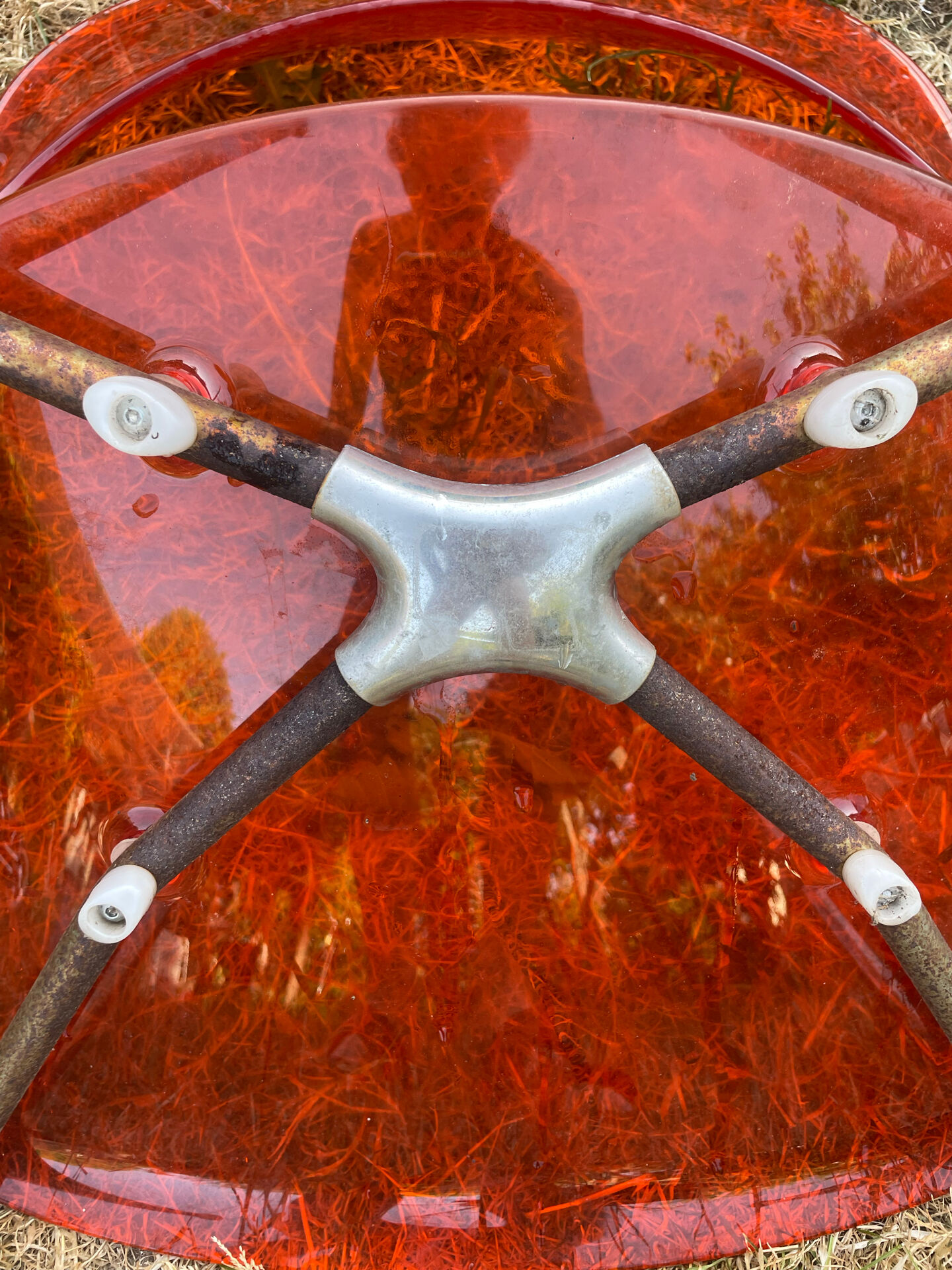 Translucent orange chairs