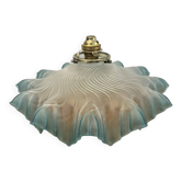 Vintage lampshade lace pleated glass blue claw + socket