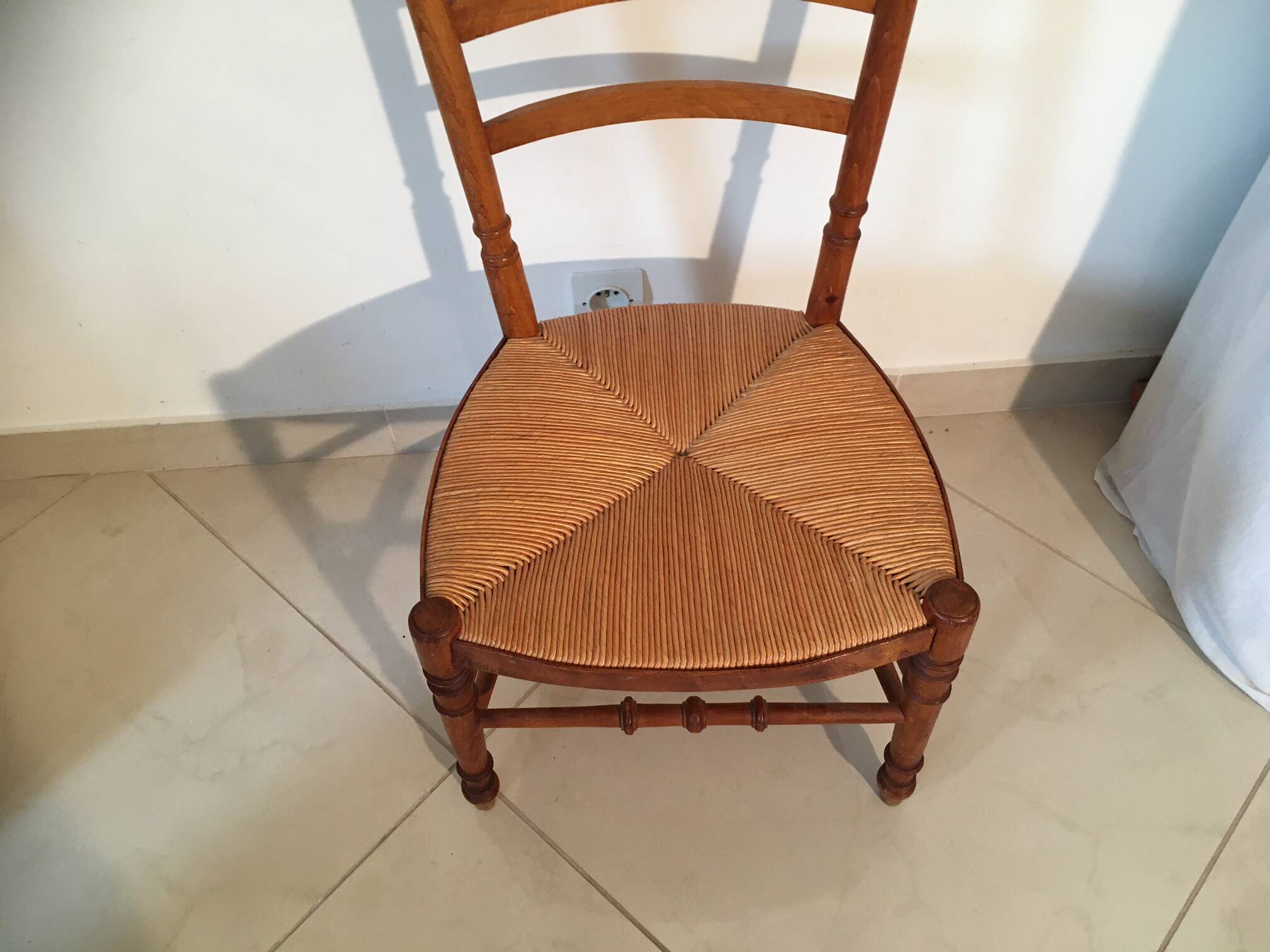 Straw chair, 1950s era